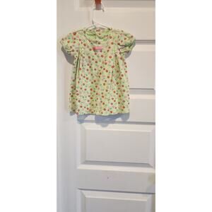 Carter's Baby Girl Green Floral Dress-Style Top - Size 6 Months